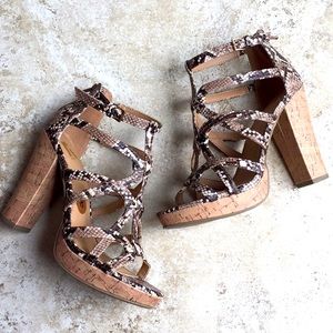 NWOT Snake Print High Heel Women’s Size 8 Shoes